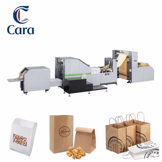 Máquina automática para fabricar bolsas de papel con asas en línea