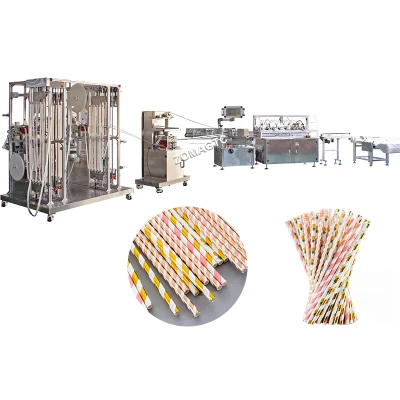 Nueva máquina para fabricar pajitas de papel totalmente automática Máquina cortadora de pajitas para beber Máquina formadora de pajitas de papel de alta velocidad