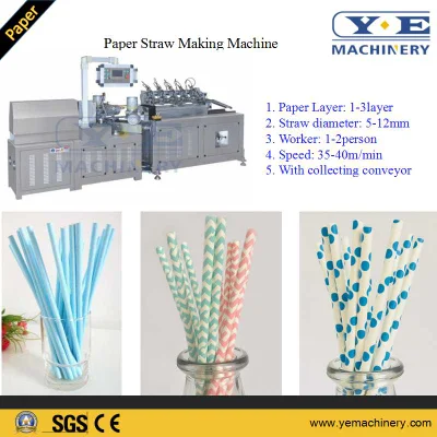 Máquina formadora de paja de papel de calidad alimentaria de 1-3 capas